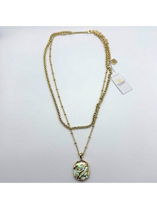 Kendra Scott Jewelry - Kendra Scott Gold-Tone Necklace With Iridescent Pendant